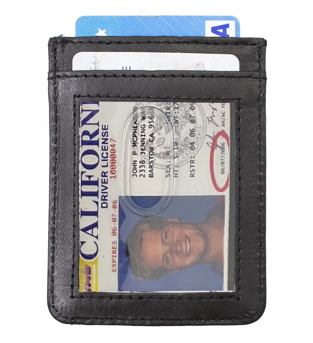 RFID Blocking Genuine Leather Money Clip ID Card Holder Slim Flat Magnetic Clip