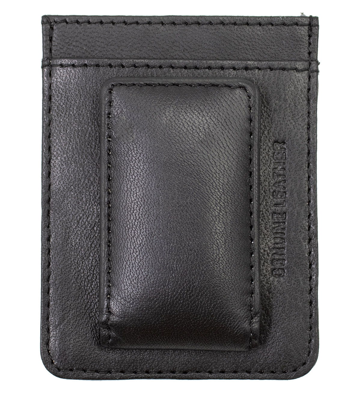 RFID Blocking Genuine Leather Money Clip ID Card Holder Slim Flat Magnetic Clip