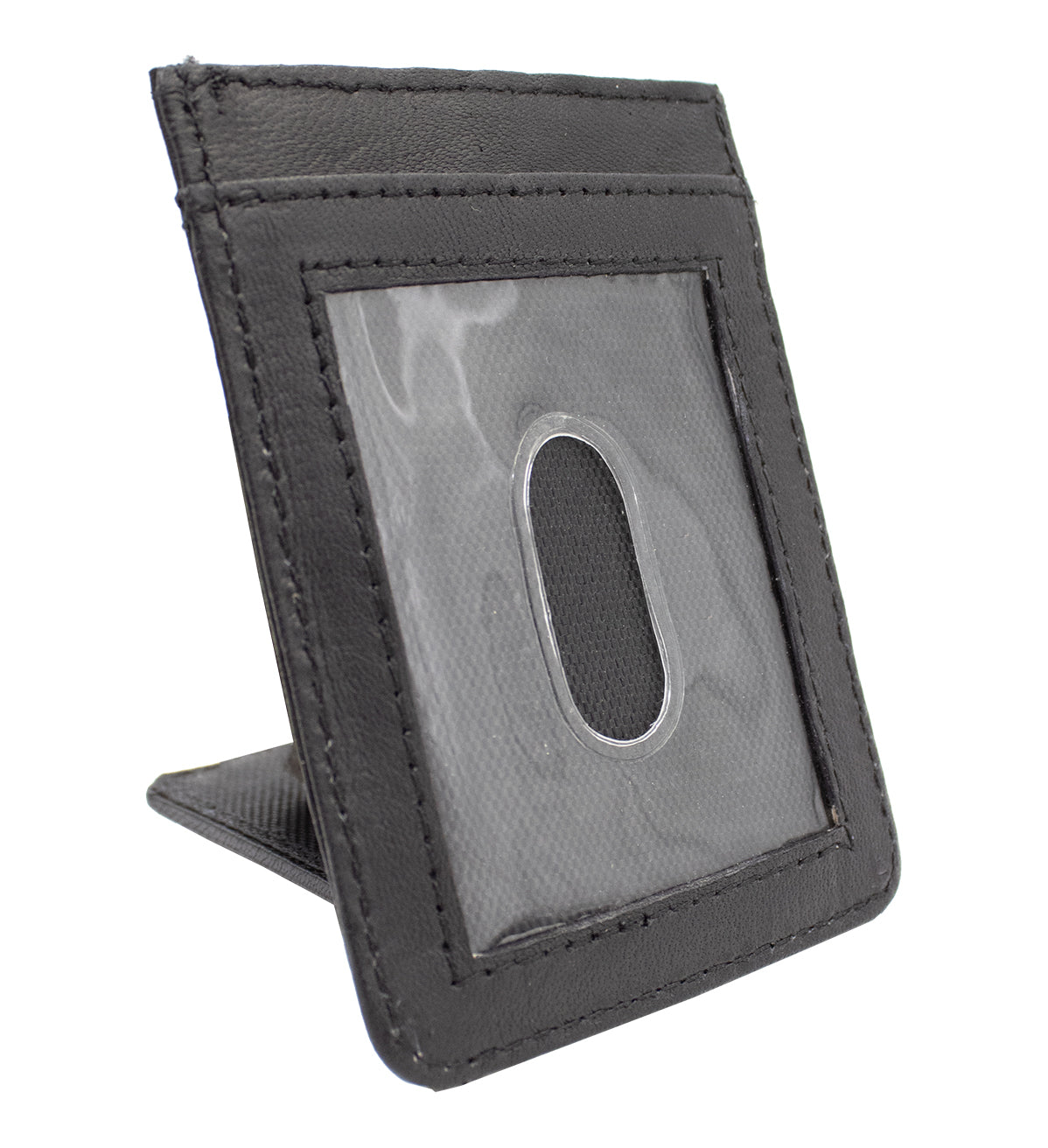 RFID Blocking Genuine Leather Money Clip ID Card Holder Slim Flat Magnetic Clip