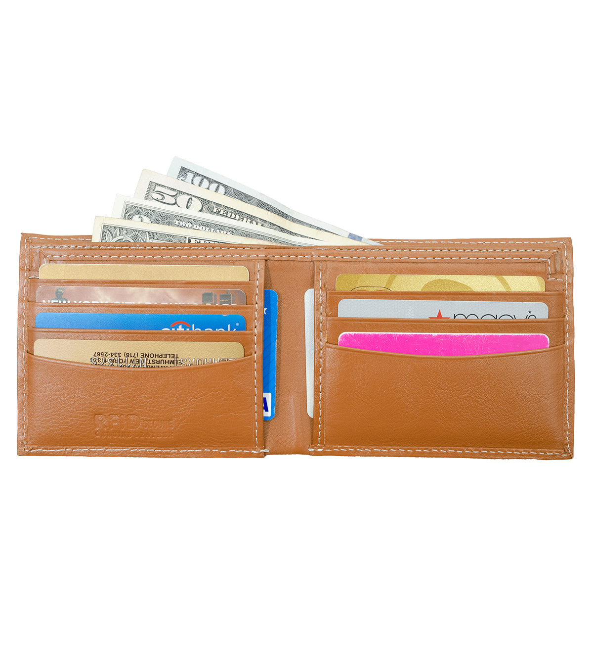 Premium Handcrafted Cowhide 2 Tone Genuine Leather Men's Bifold Wallet