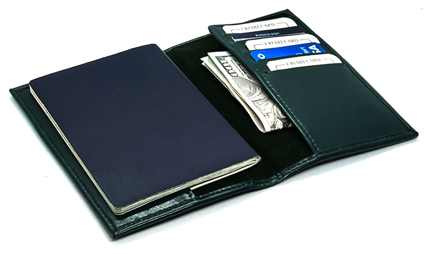 RFID Blocking Leather Passport Cover Credit Card ID Travel Wallet