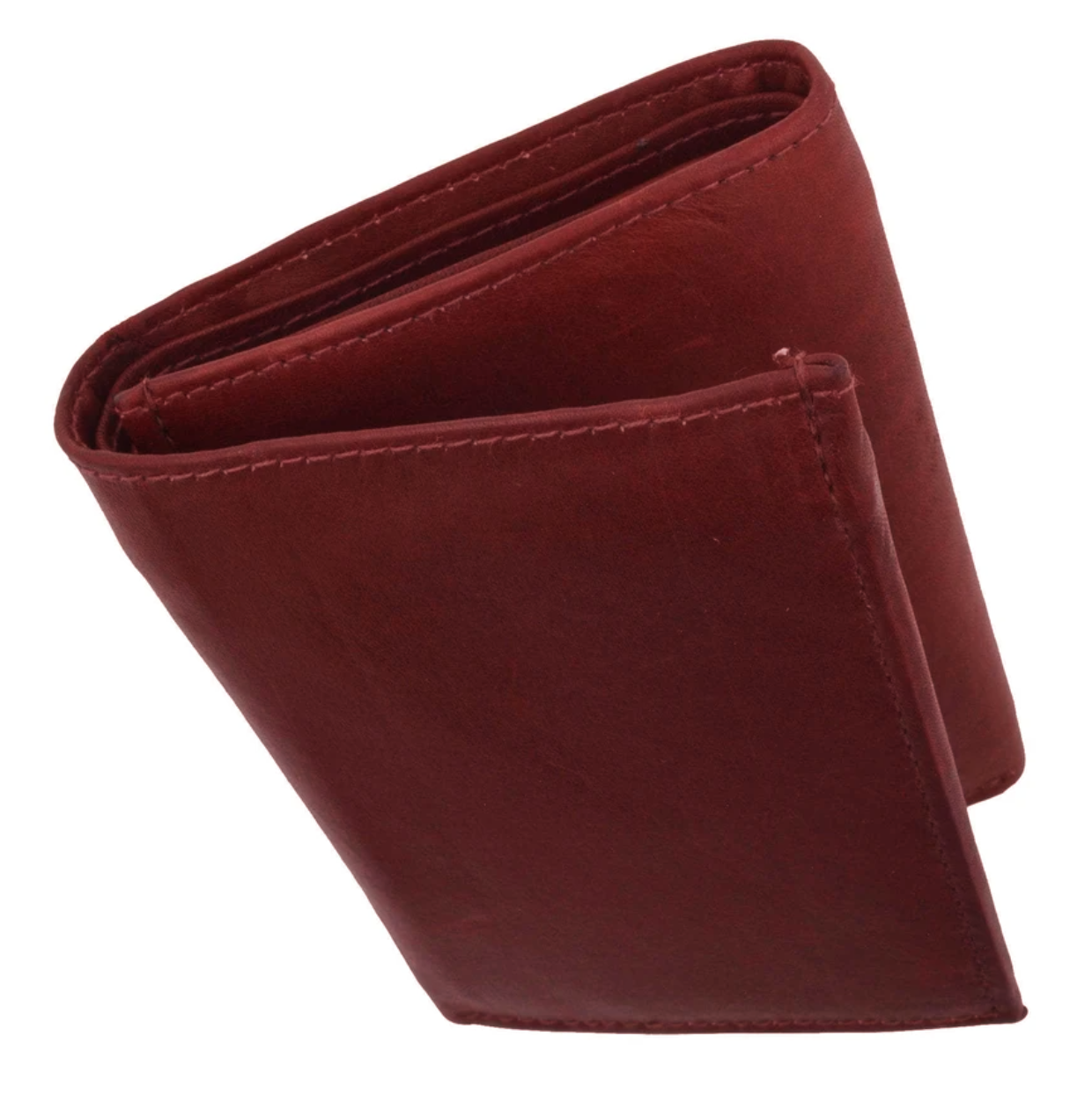 RFID BLocking Genuine Leather Men's Trifold Premium Cowhide Wallet Center Flap