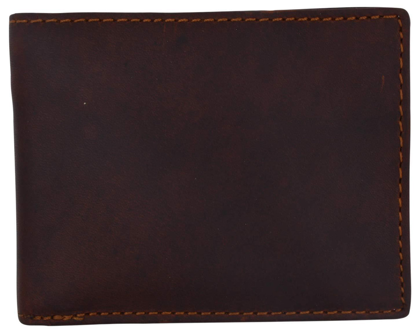 RFID Blocking Vintage Hunter Brown Leather Men's Wallet Full Grain Cowhide