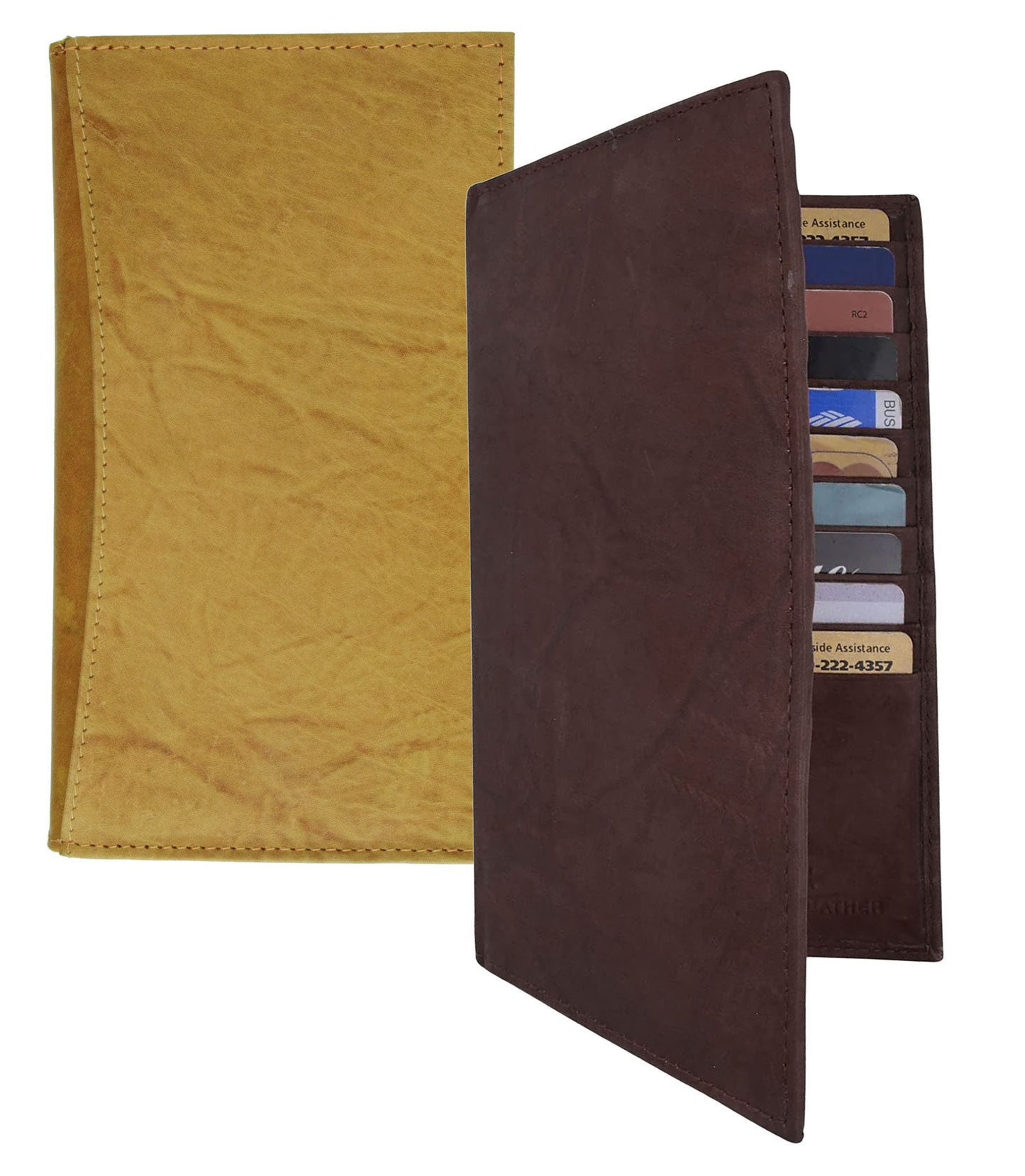 RFID Blocking Leather Checkbook Cover Men's Secretary Wallet 19 Card Holder High Capacity