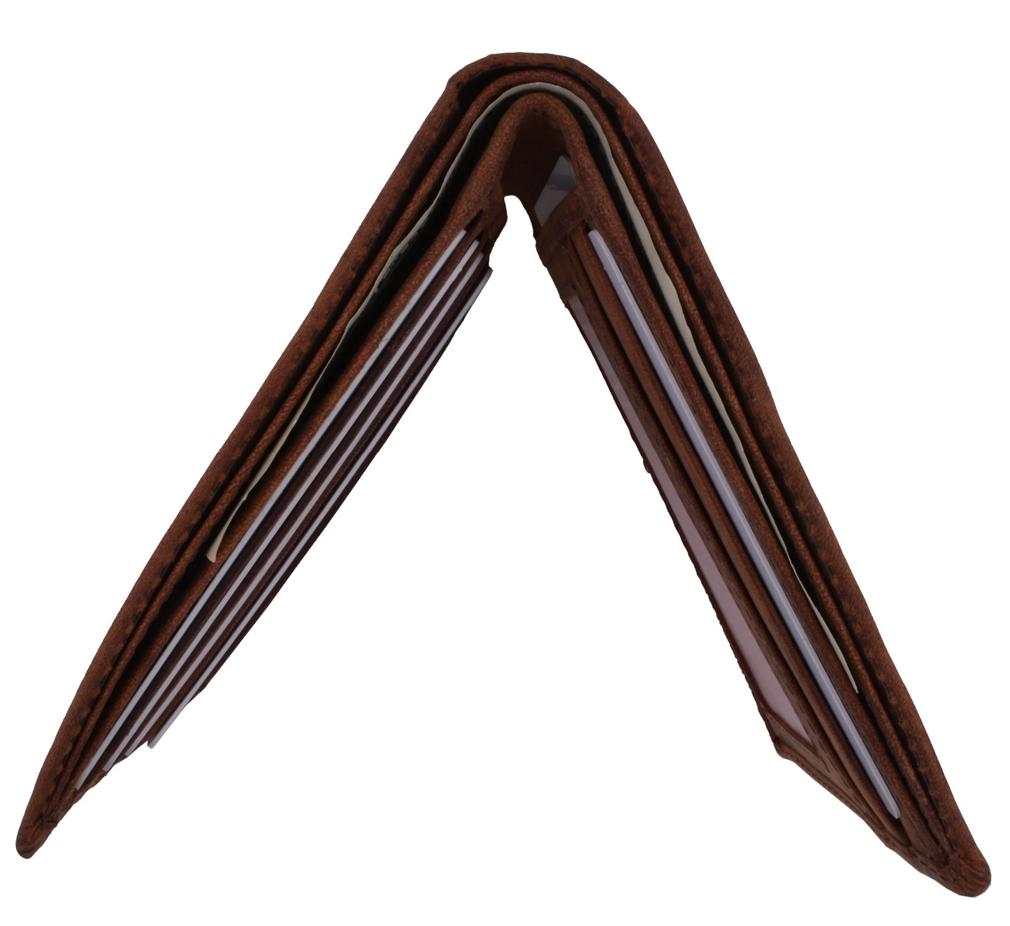 RFID Blocking Hunter Brown Men's Vintage Leather Thin Bifold Wallet