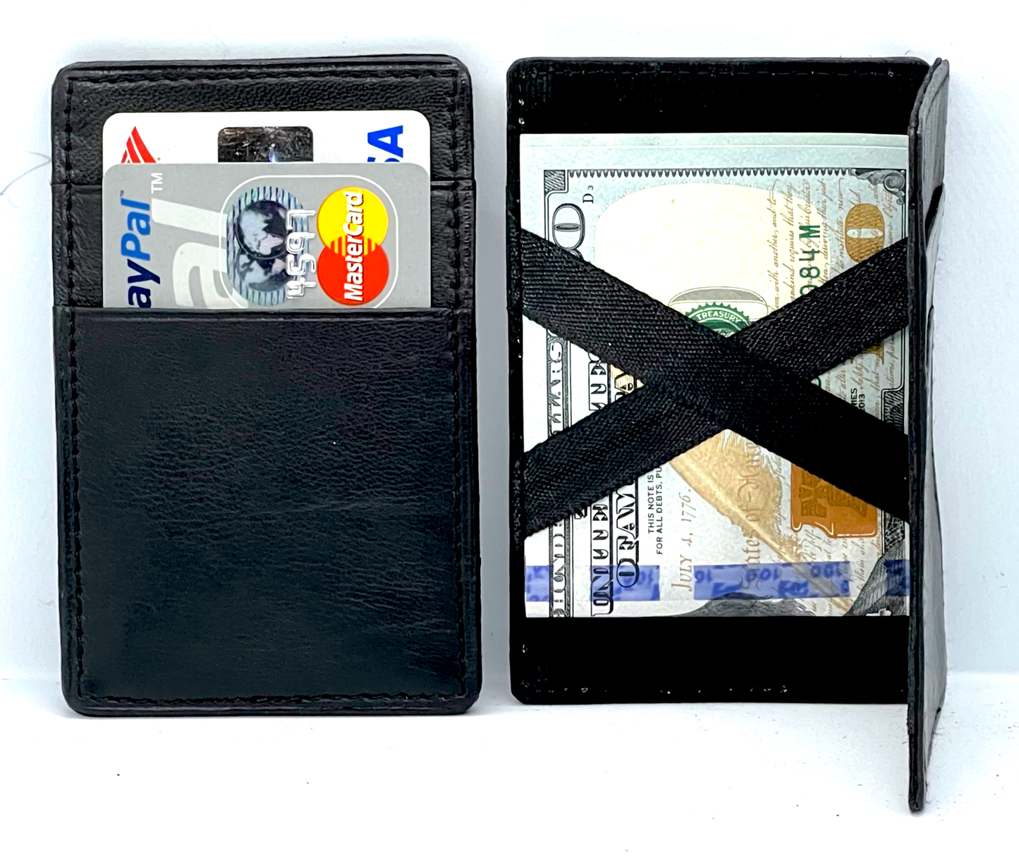 Genuine Leather Magic Wallet Slim Credit Card Bill fold Note Holder