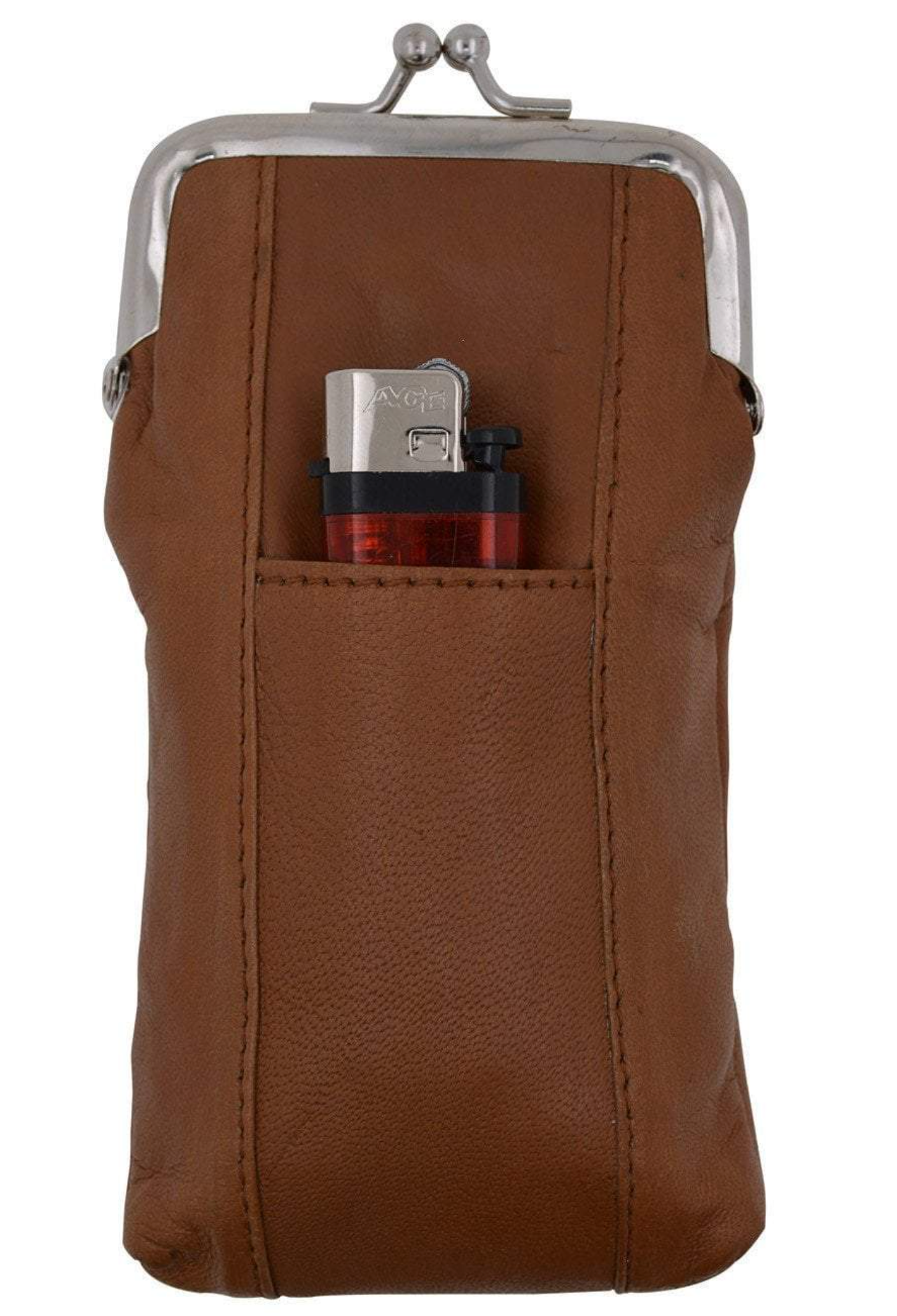 Genuine Leather Cigarette Soft Case Small Lighter Tobacco Holder for Men Women