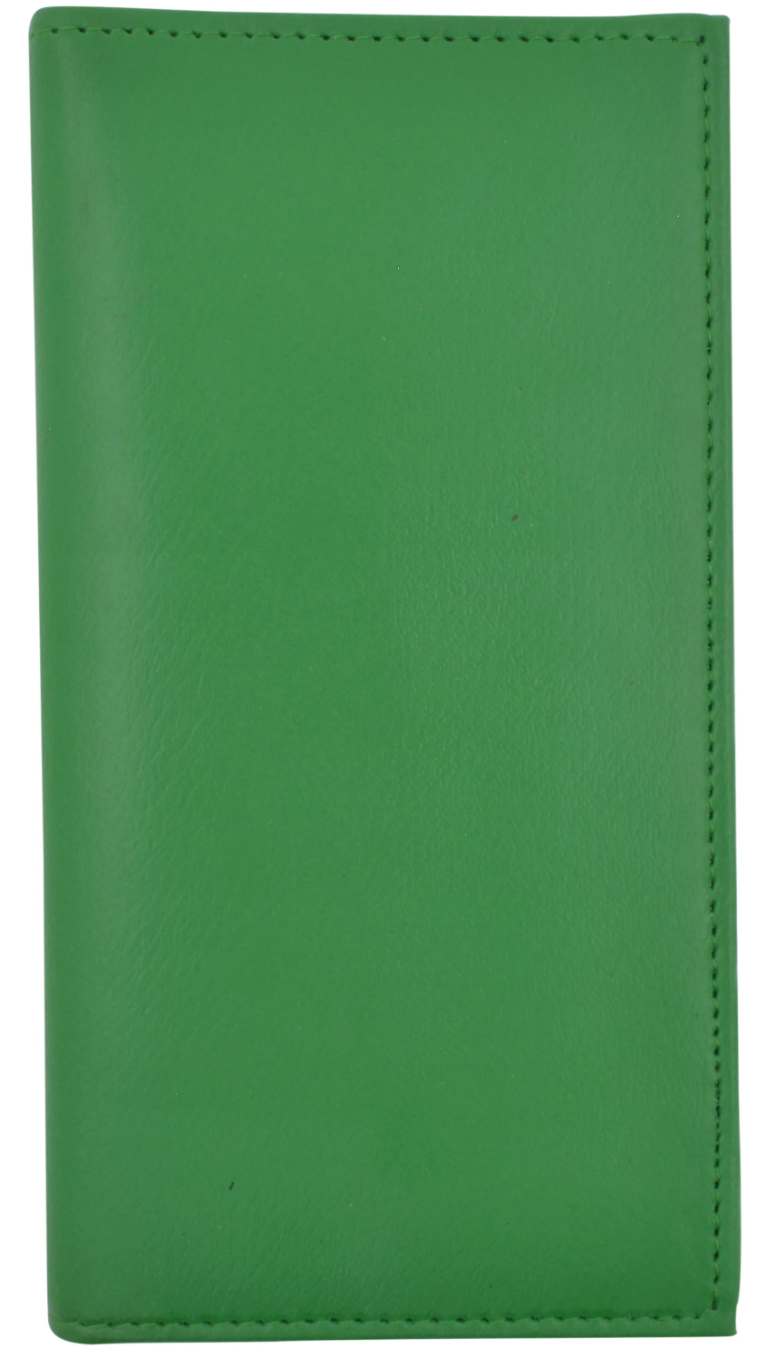 RFID Blocking Genuine Leather Plain Checkbook Cover Holder Thin ID Card Wallet