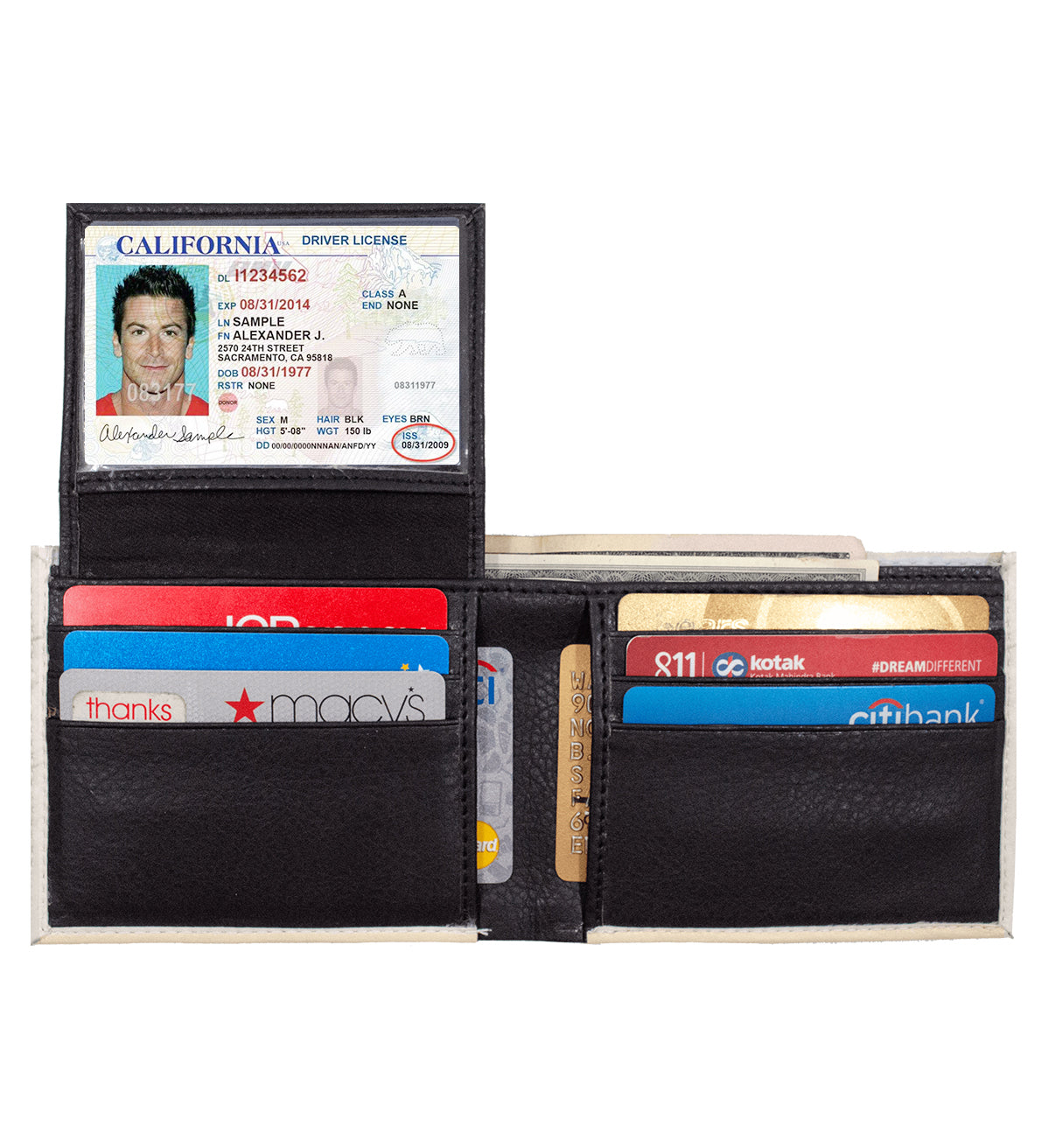 Cuba Flag Leather Men's Bifold Wallet Double Flap Holder