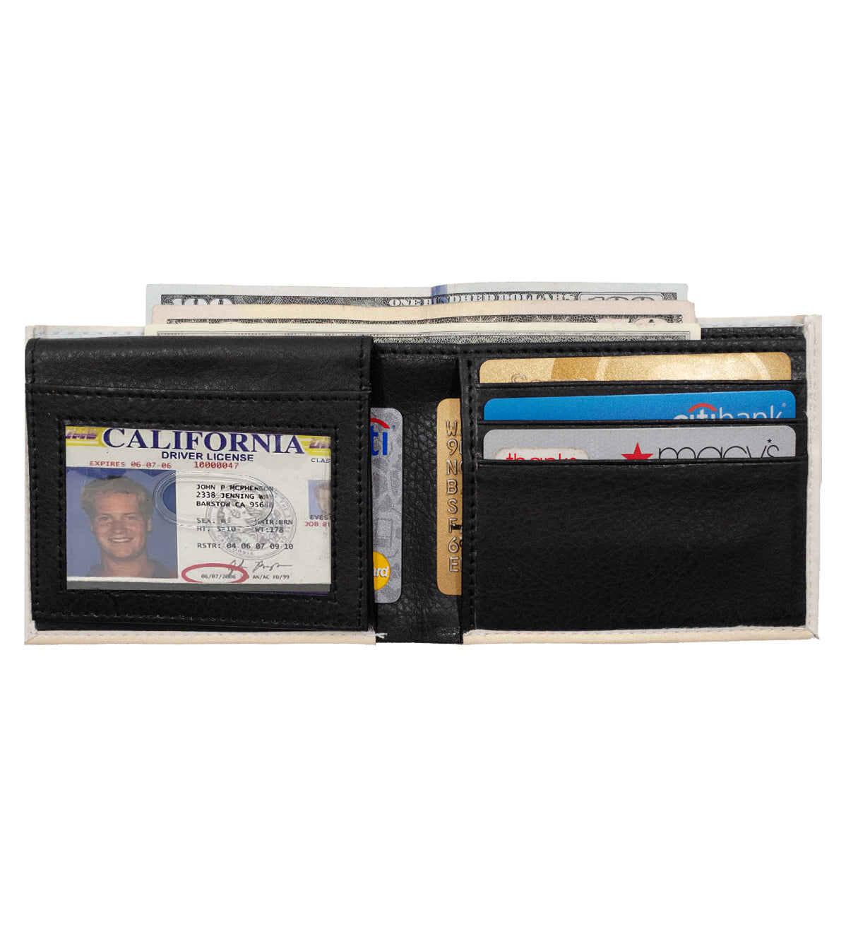 Jesus Christ Leather Men's Bifold Wallet Double Flap Holder