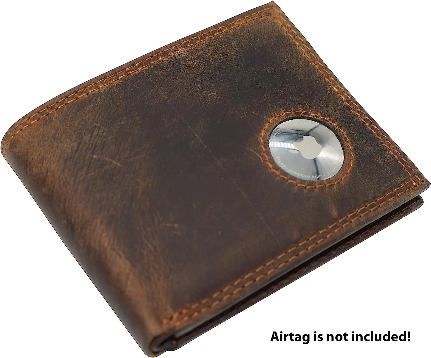 Vintage Leather Men's Bifold Flap Top Wallet Credit Card Holder Airtag Case