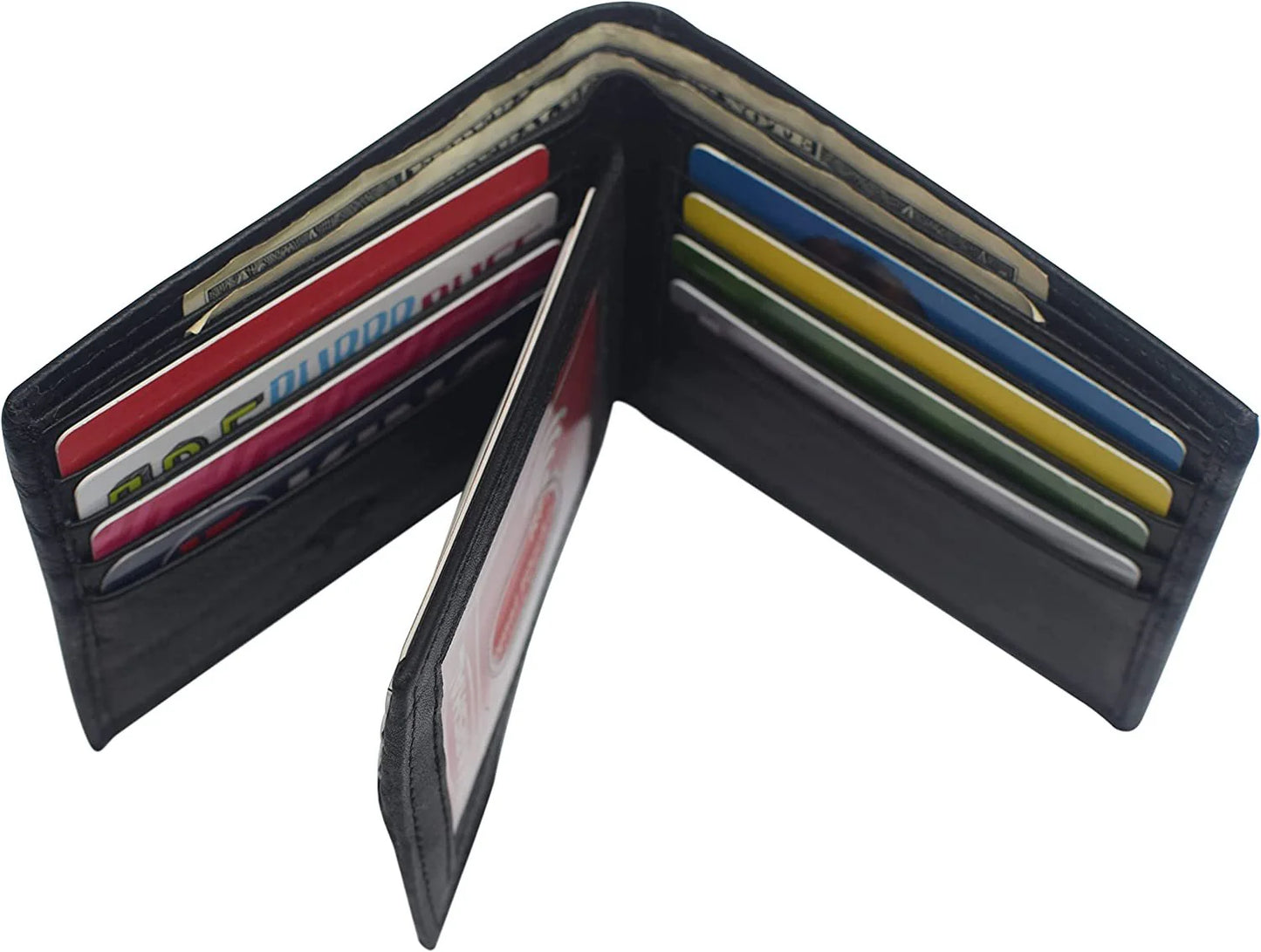 Hunter Tan Leather RFID Blocking Bifold Hipster Wallet Center Flap ID Holder
