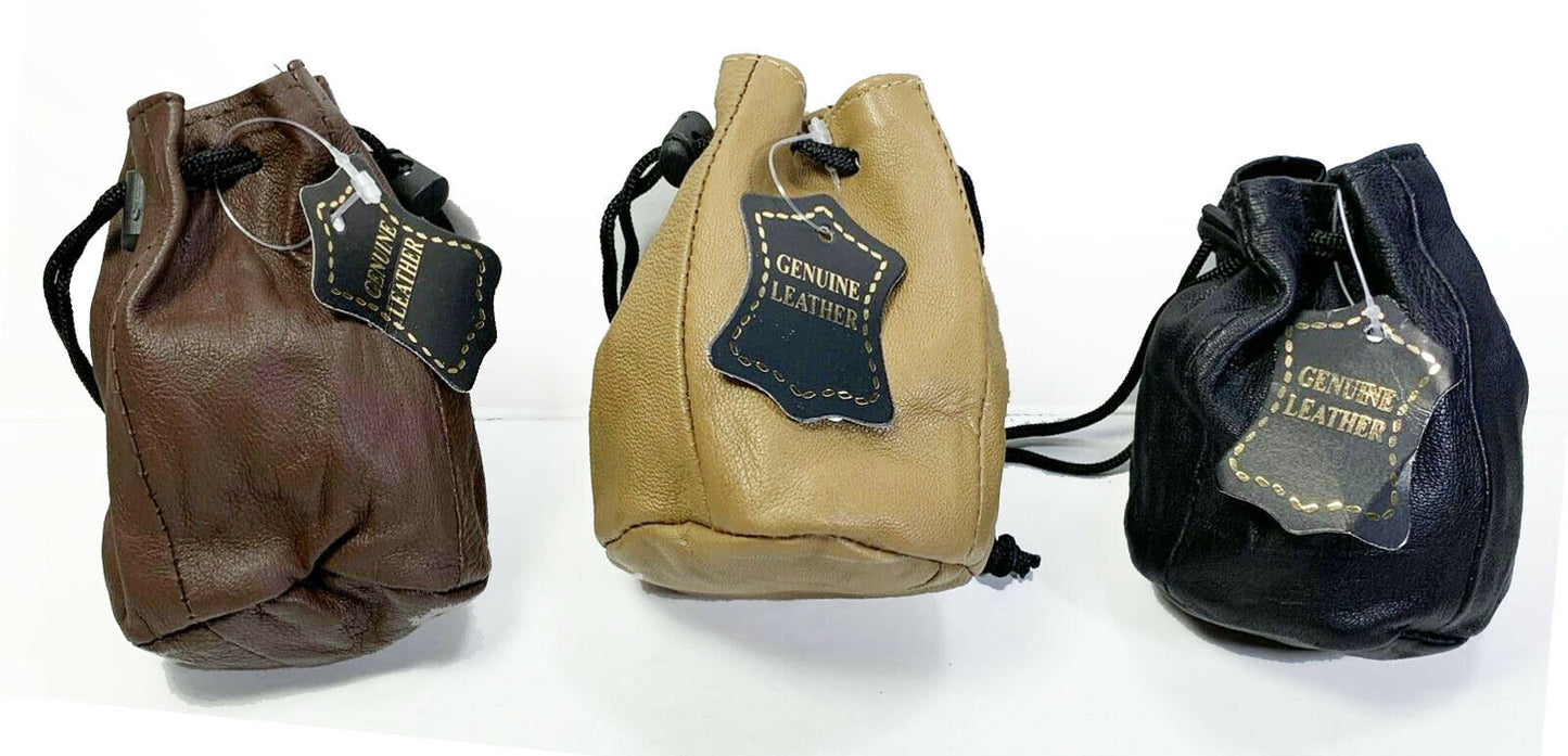 Genuine Leather Soft Coin Purse Change Holder Utility Pouch