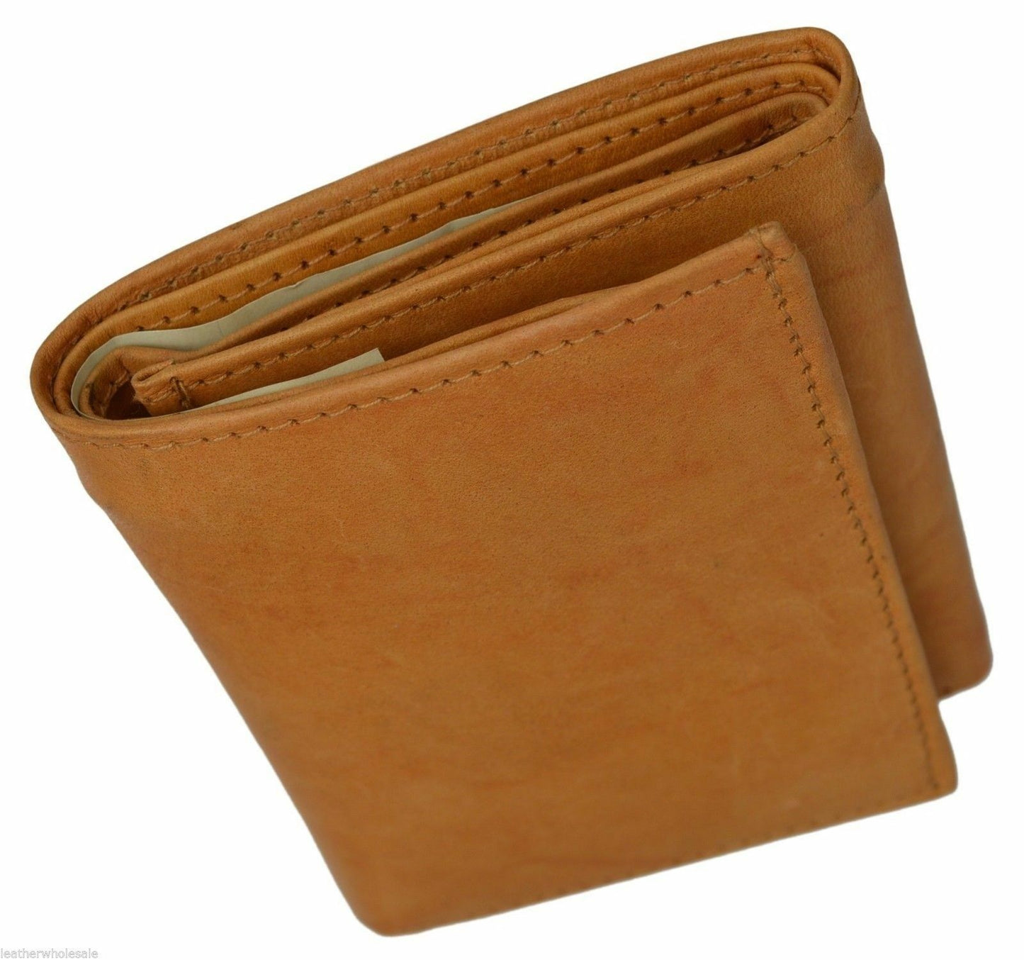 RFID Blocking Men's Trifold Wallet Extra Capacity Multi ID Card Slot Center Flap