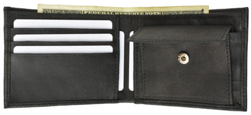 Genuine Leather Men's Bifold Wallet Credit Card Holder Coin Purse Change Pocket