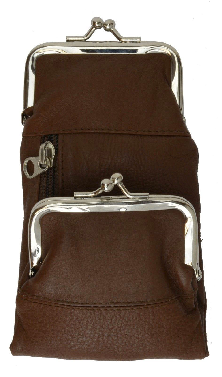 Genuine Leather Cigarette Soft Case Lighter Coin Holder Double Clasp
