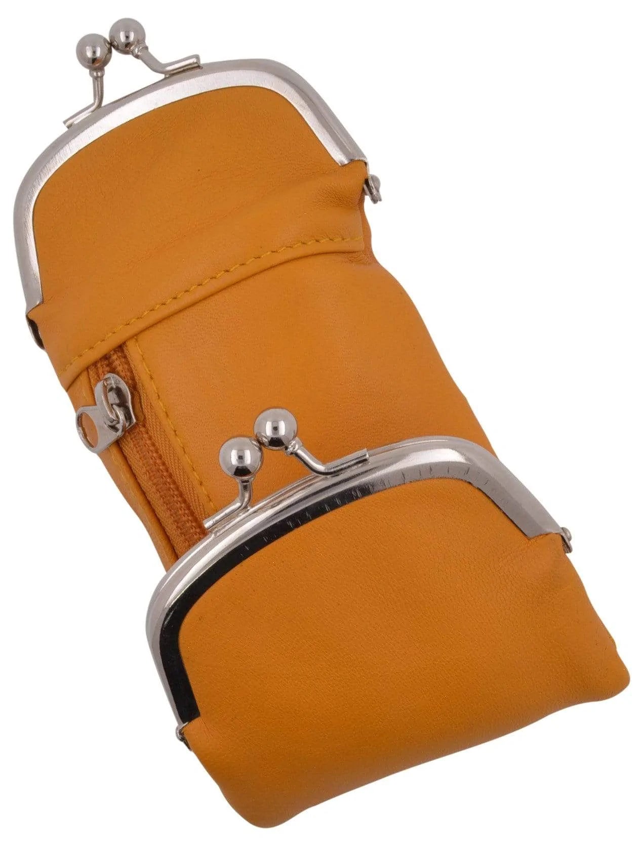 Genuine Leather Cigarette Soft Case Lighter Coin Holder Double Clasp
