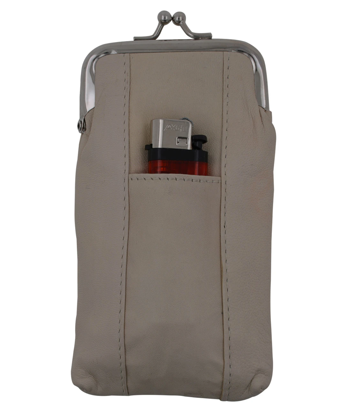 Genuine Leather Cigarette Soft Case Small Lighter Tobacco Holder for Men Women