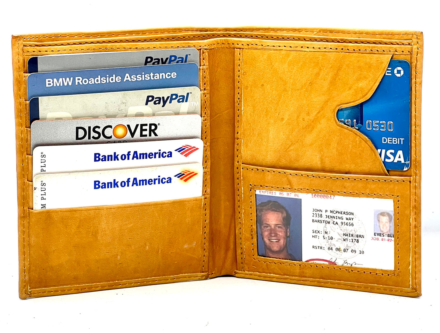 COWHIDE LEATHER MEN'S BIFOLD HIPSTER EUROPEAN WALLET CREDIT CARD HOLDER