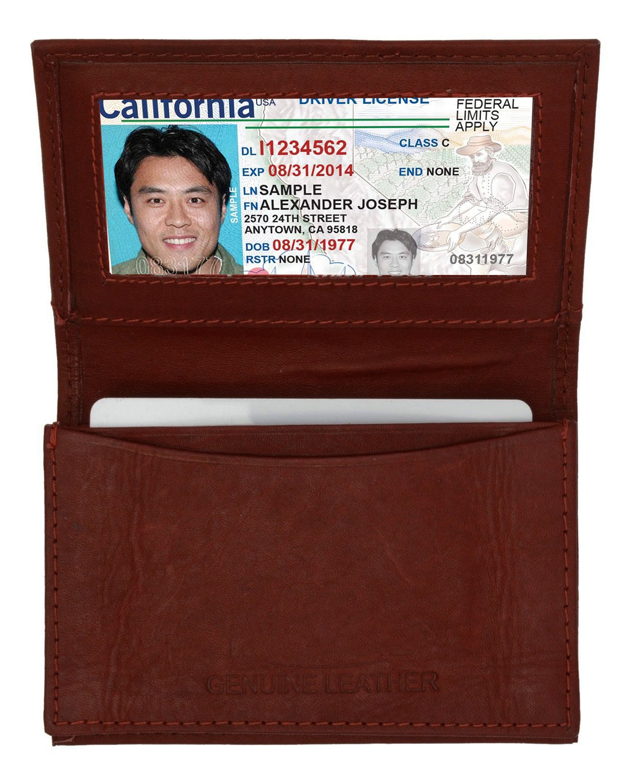 RFID Blocking Genuine Leather Men's Bifold Wallet Credit Card Holder High Capacity Case