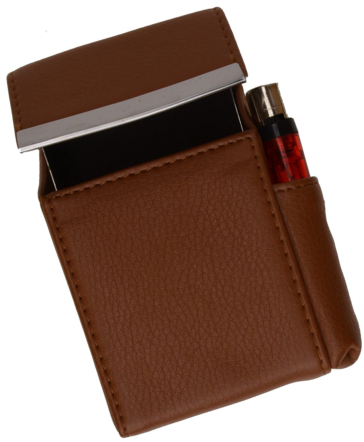 Genuine Leather Cigarette Hard Case Small Lighter Holder New