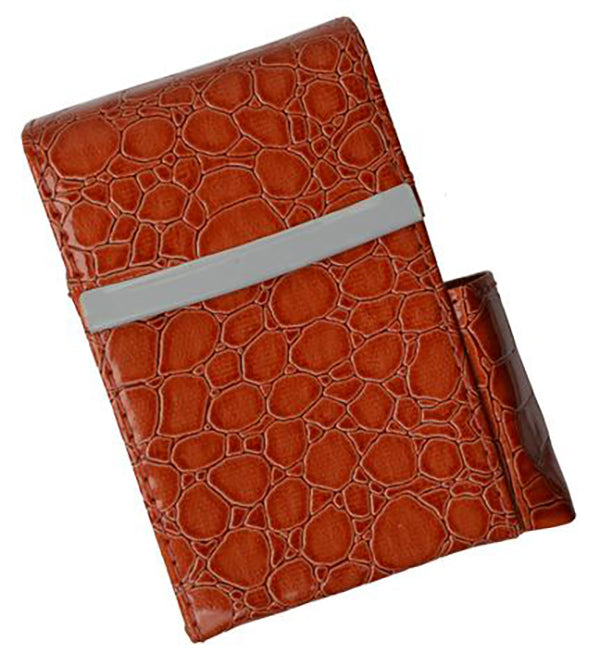 Genuine Leather Cigarette Pack Holder Flip-Top Pouch Smoke Carrying Hard Case