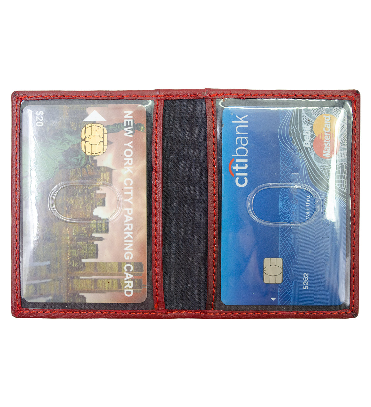 RFID Blocking Men's Genuine Leather 2 License Card Bifold Card Holder Wallet
