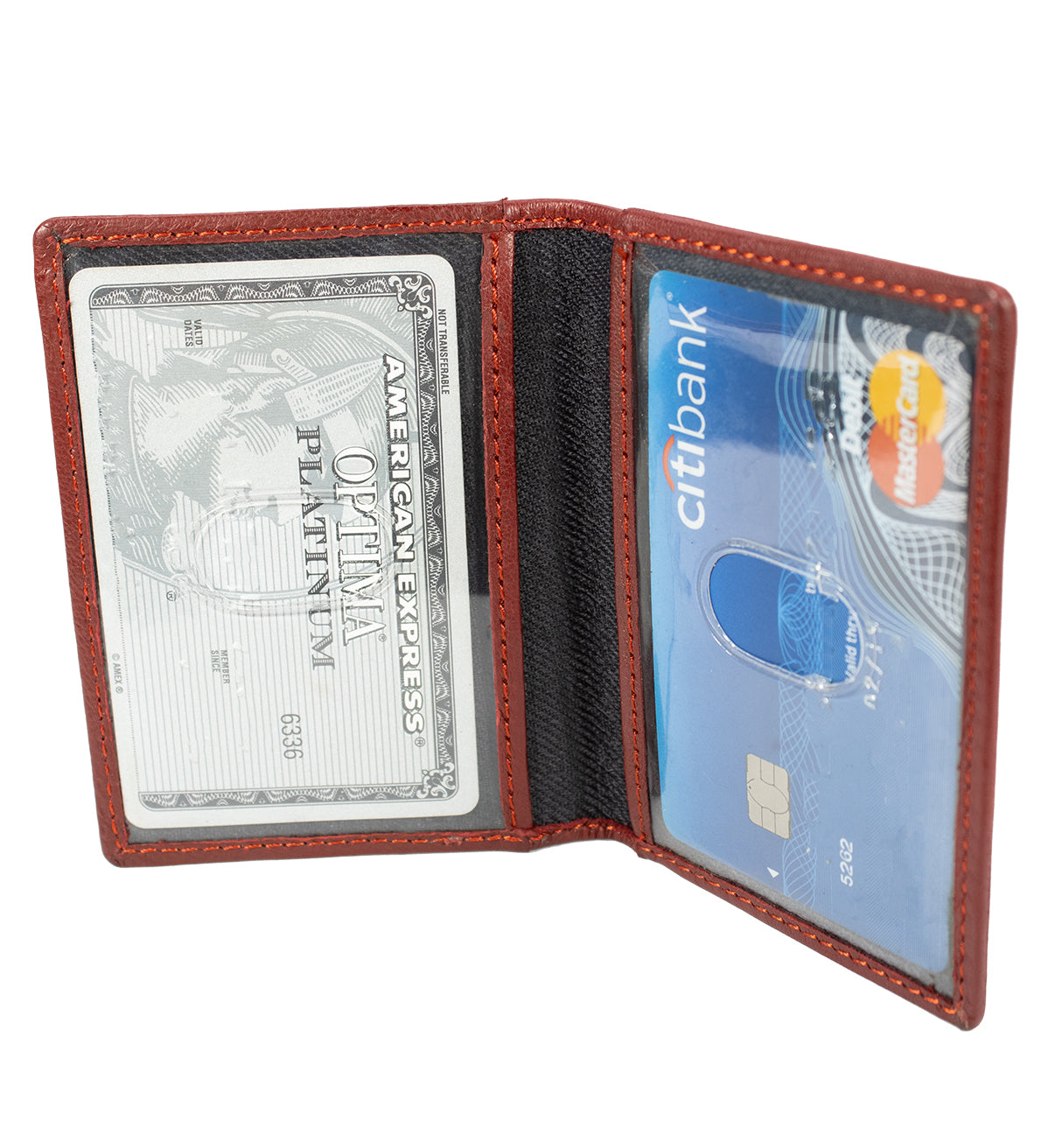 RFID Blocking Men's Genuine Leather 2 License Card Bifold Card Holder Wallet