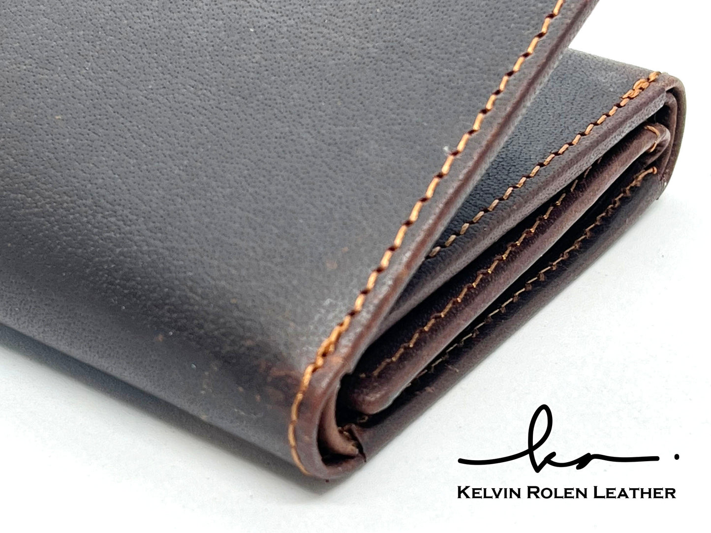RFID Blocking Hunter Brown Leather Men's Trifold Vintage Wallet Center Flap Premium Quality