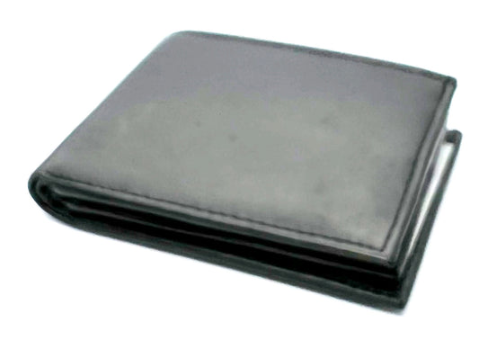 RFID Blocking Genuine Leather Men's Bifold Wallet Center Flap Credit Card Holder