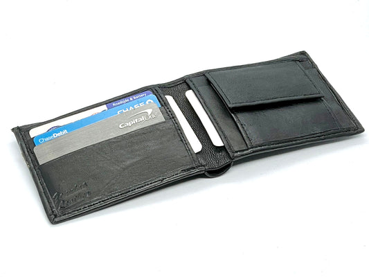 Genuine Leather Men's Bifold Wallet Credit Card Holder Coin Purse Change Pocket