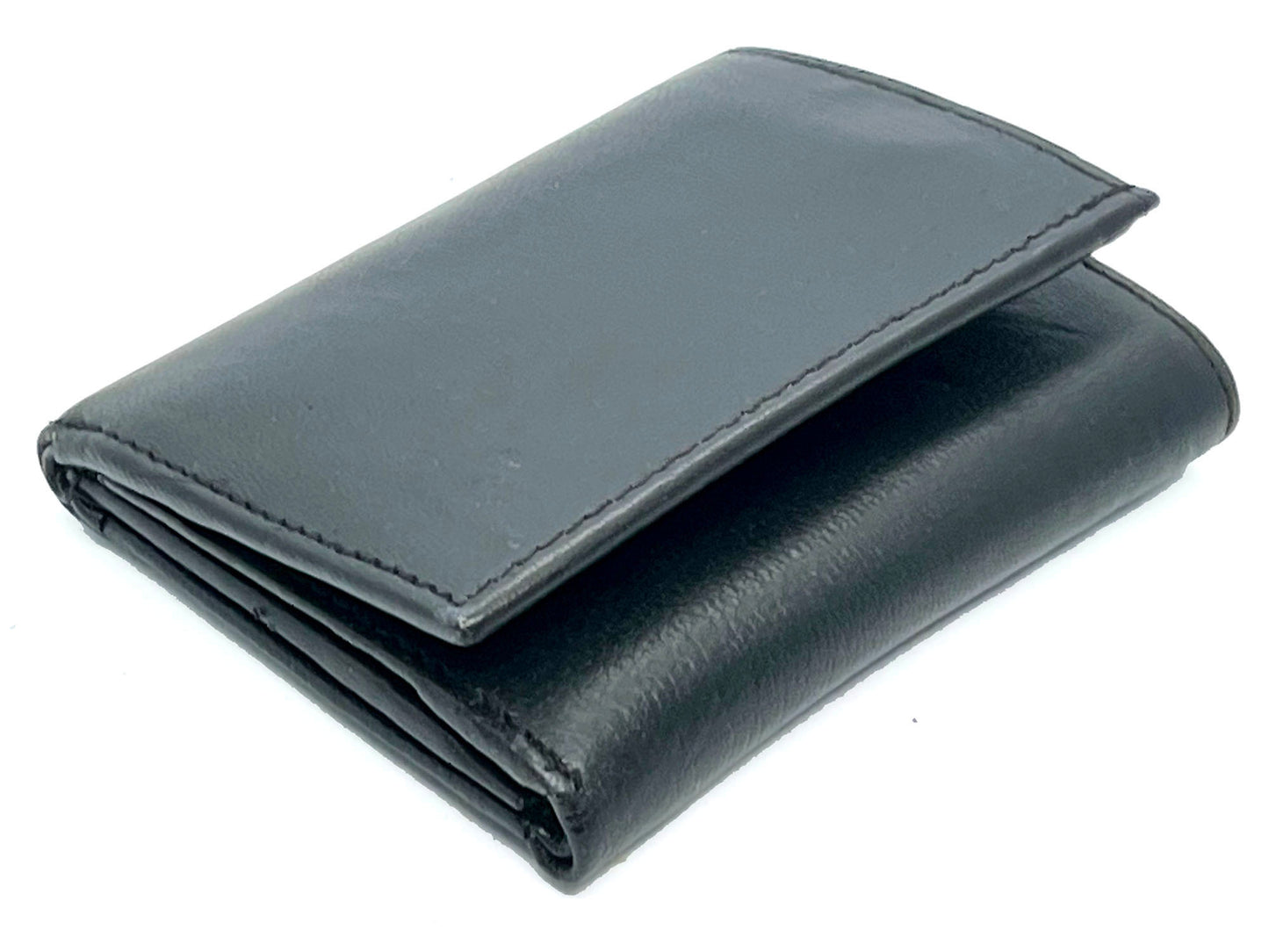 RFID Blocking Genuine Leather Men's Trifold Wallet Credit Card Holder ID Window Center Flap