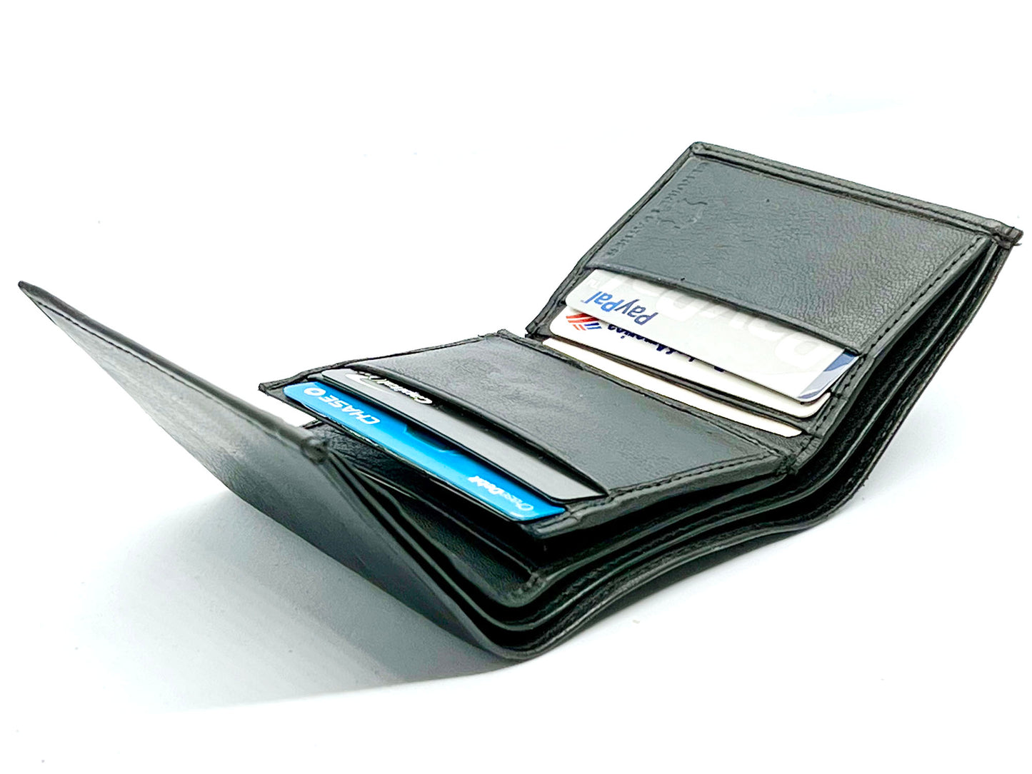 RFID Blocking Genuine Leather Men's Trifold Wallet Credit Card Holder ID Window Center Flap