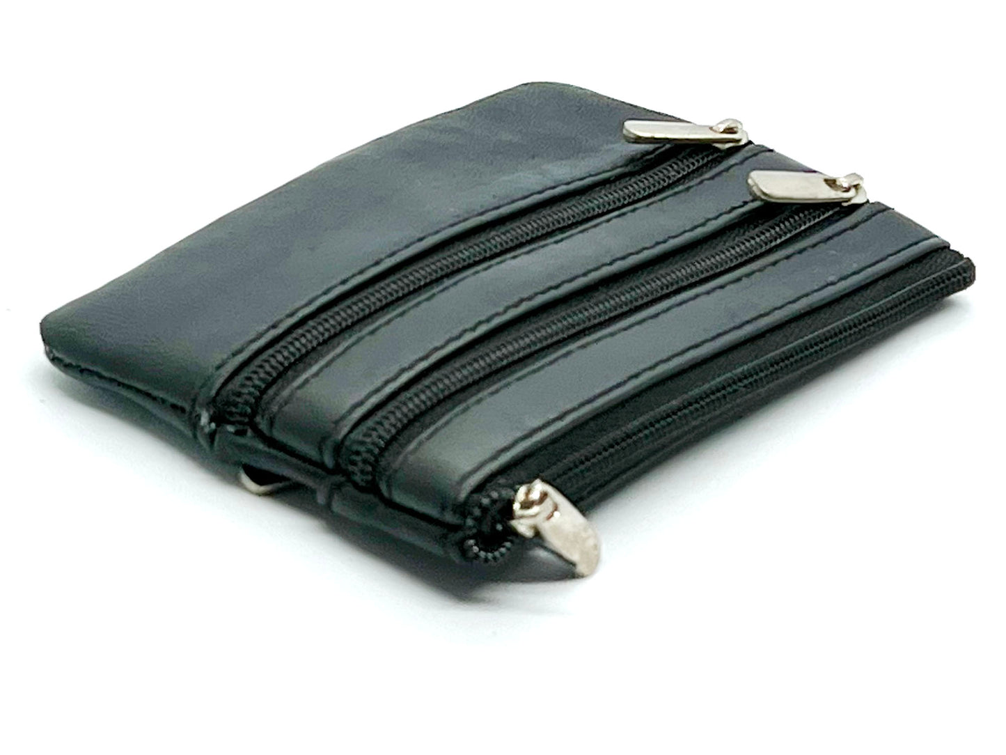 Genuine Leather Coin Purse Keyring Zip Pocket Card Holder Key Chain