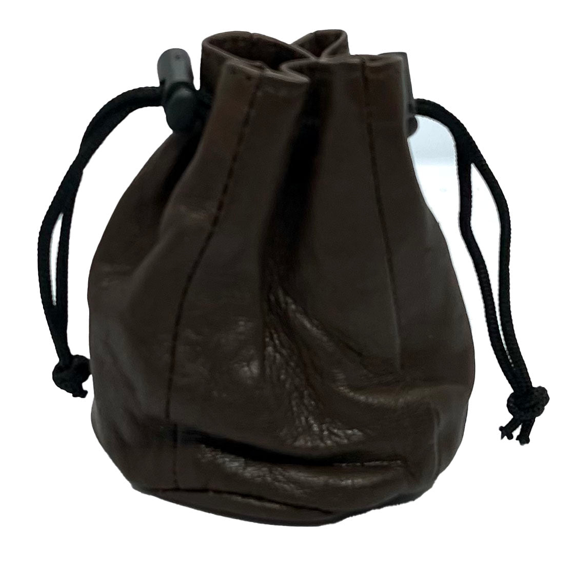 Genuine Leather Drawstring Pouch Spring Locks Coin Soft Purse Small Wrist Bag