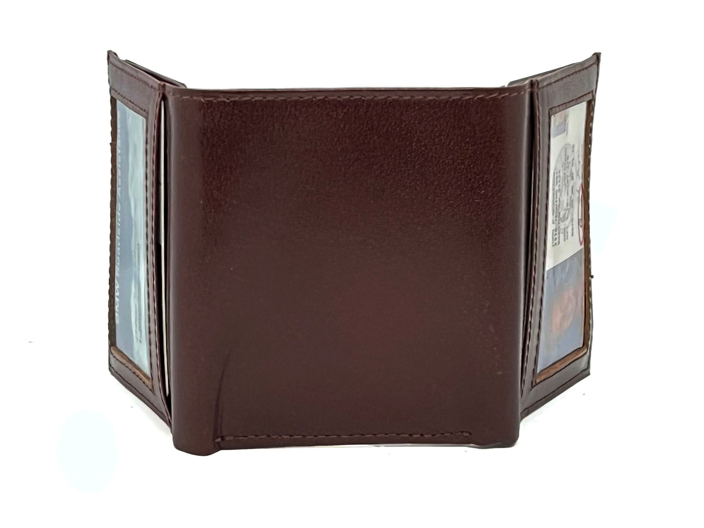 Brown Genuine Leather Men's Trifold Wallet Credit Card Holder Premium Quality