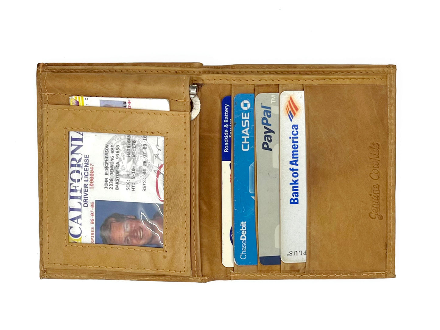 Genuine Leather Men's Money Clip Bifold Wallet Detachable Card Front Pocket Card Holder