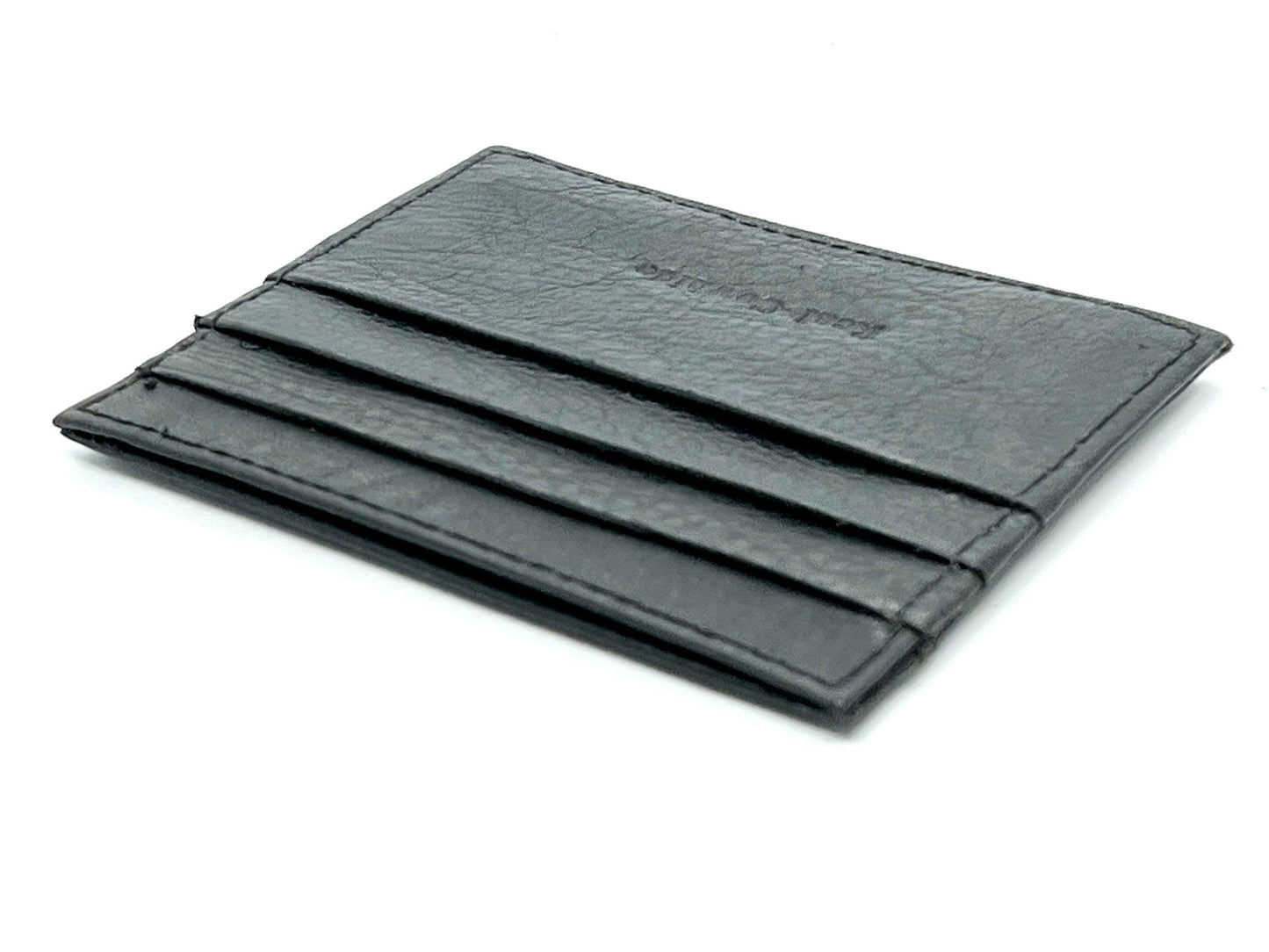 Black Genuine Leather Men's Wallet ID Credit Card Thin Holder Minimalist Ultra Thin Billfold