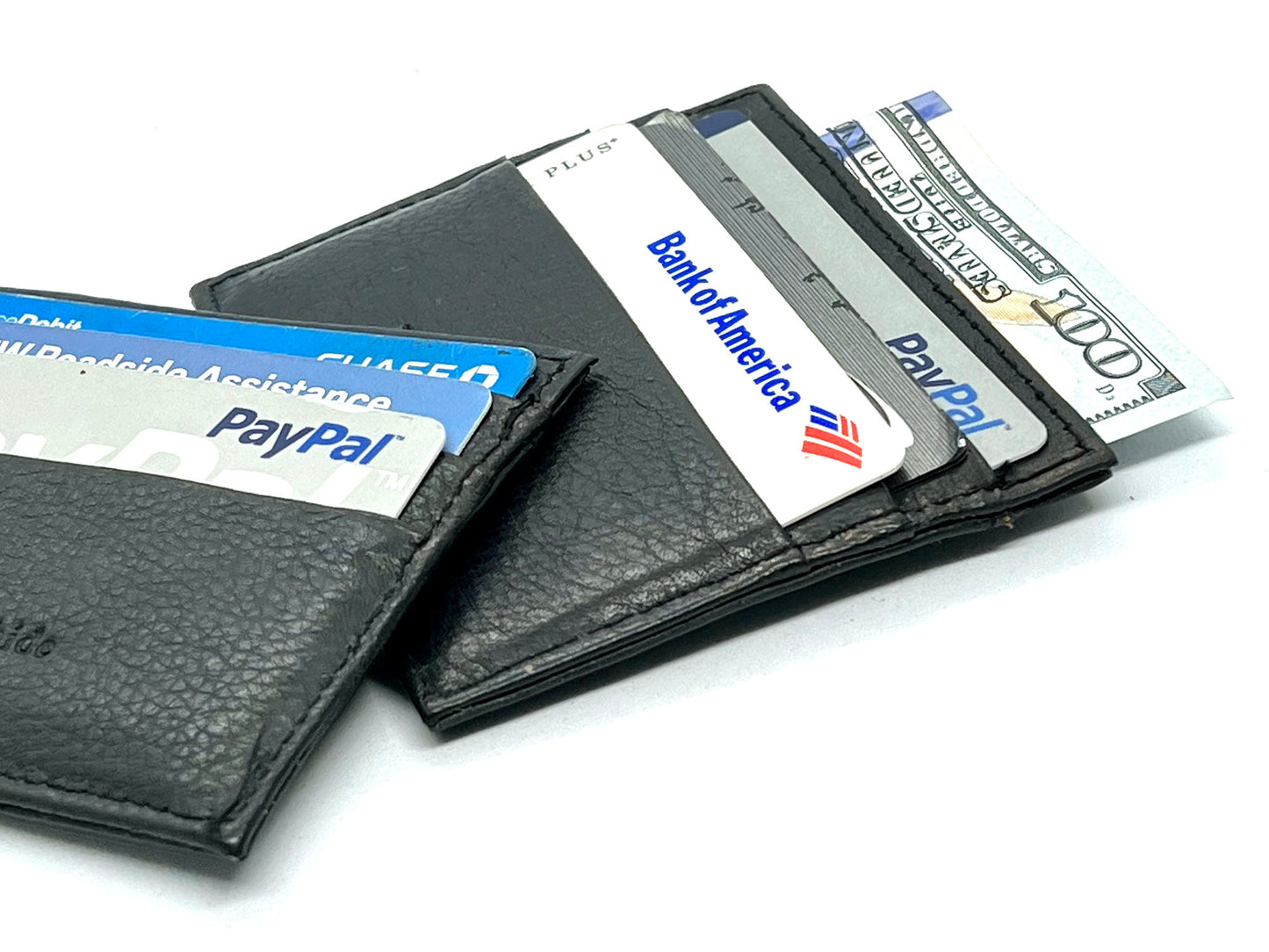 Black Genuine Leather Men's Wallet ID Credit Card Thin Holder Minimalist Ultra Thin Billfold
