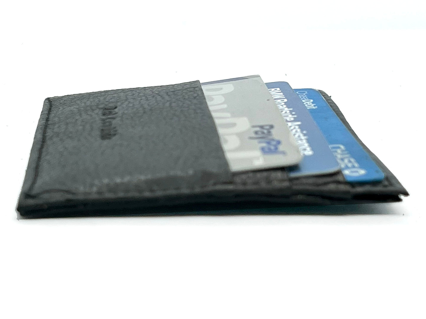Black Genuine Leather Men's Wallet ID Credit Card Thin Holder Minimalist Ultra Thin Billfold