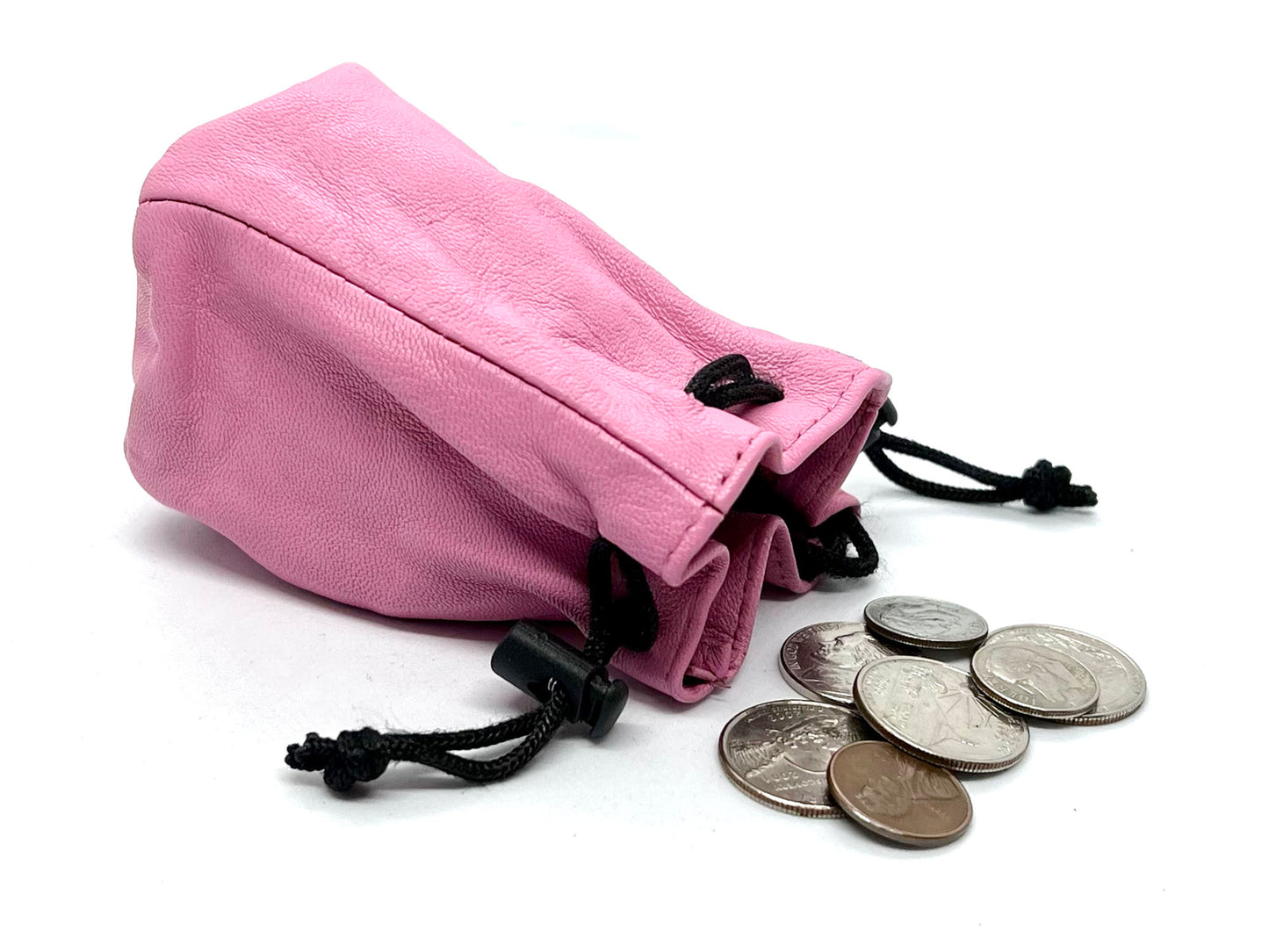Genuine Leather Coin Purse Soft Pouch Drawstring Trap Closed Mini Bag