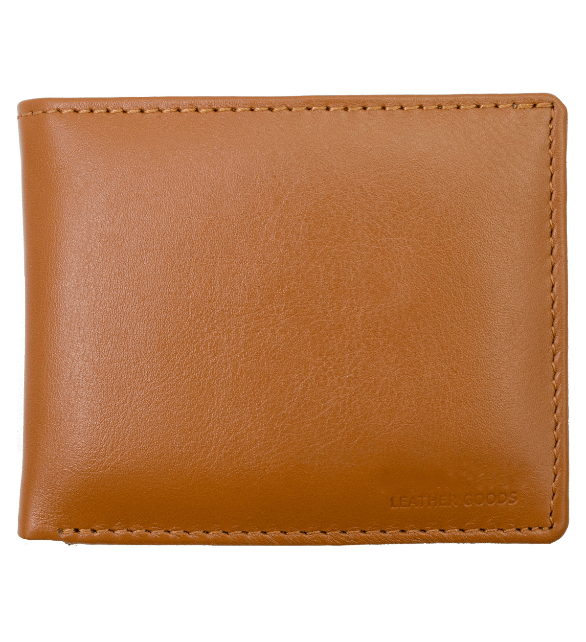 RFID Blocking Genuine Leather Men's Bifold Wallet Center Flap Premium Cowhide