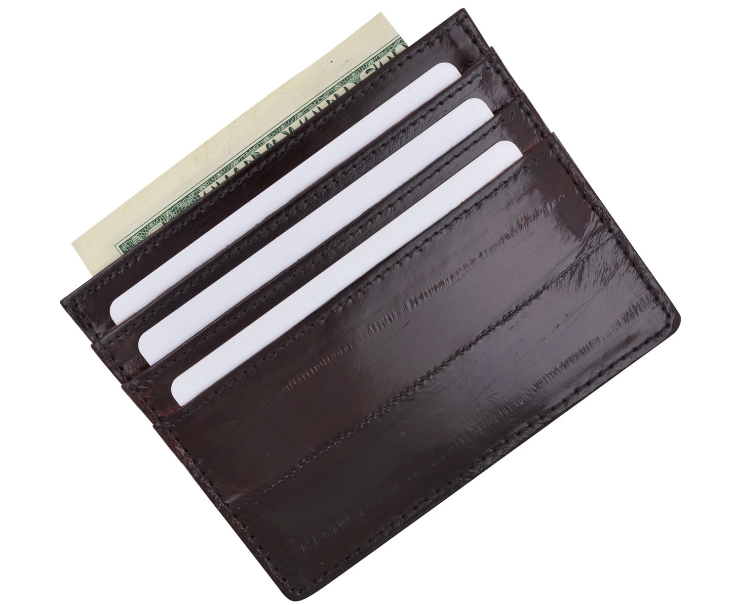 Eel Skin Leather Mens Thin Wallet Front Pocket Credit Card Front Pocket Holder