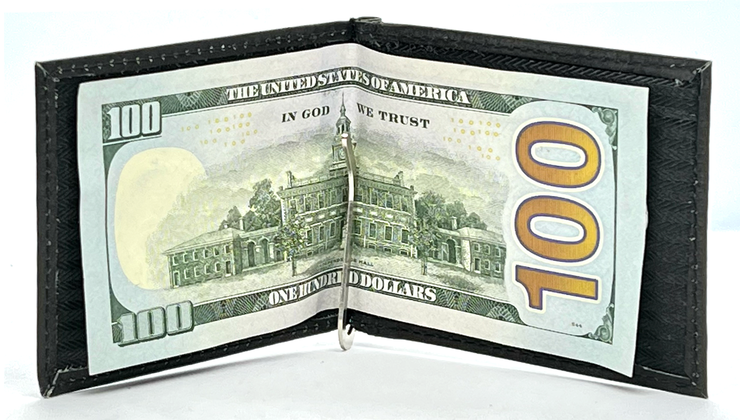 Genuine Leather Men's Money Clip Bifold Wallet Card Front Pocket Detachable Card Holder