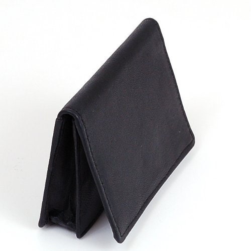 Black Genuine Leather ID 18 Credit Cards Holder Business Cards Pocket Men's Wallet