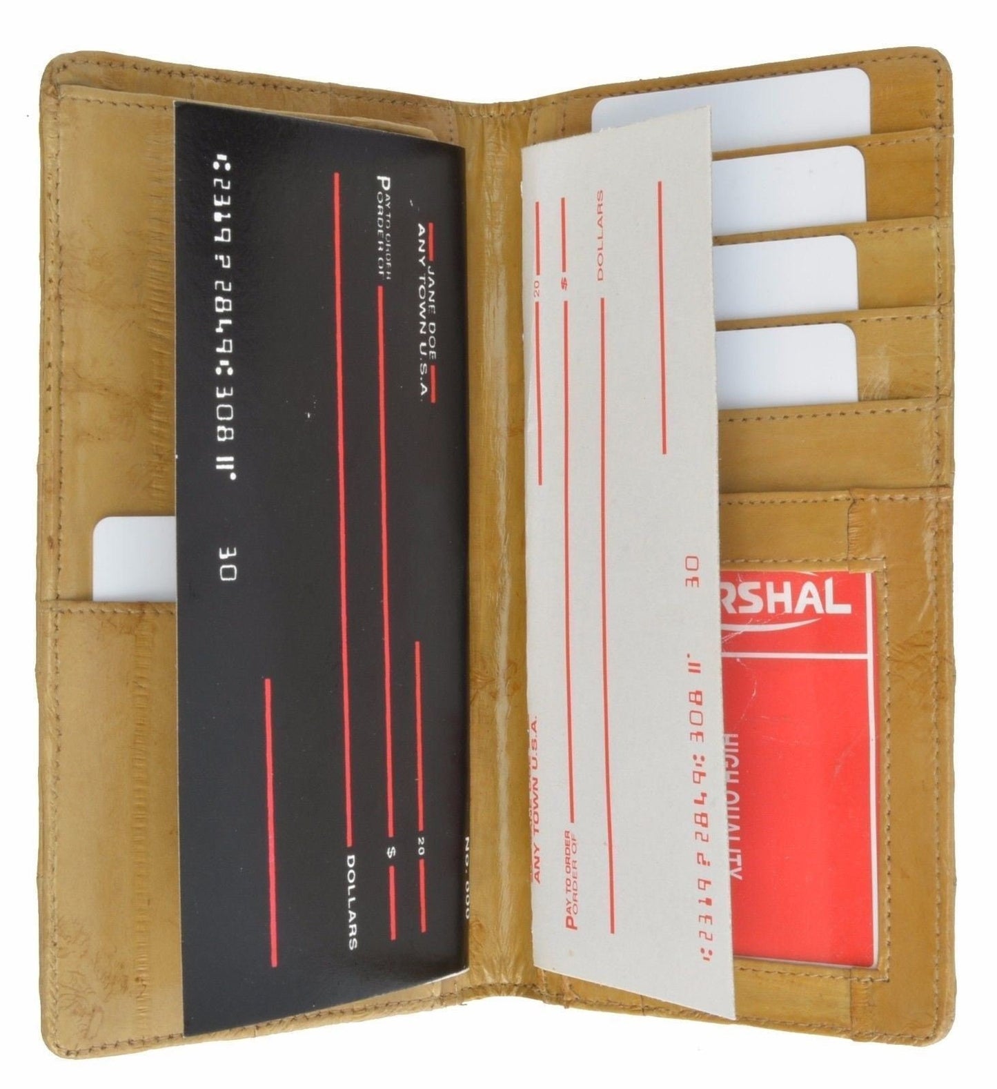 Eel Skin Leather Checkbook Cover Basic Case Plain Wallet personal check Holder