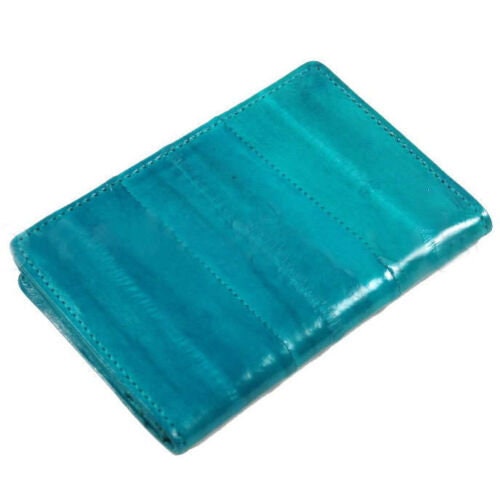 Genuine Eel Skin Leather Bifold Wallet Credit Business Card Front Pocket Holder