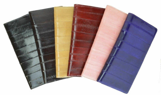 Eel Skin Leather Checkbook Cover Wallet personal check Holder Men Women
