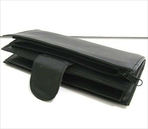 Genuine Leather Checkbook Secretary Accordion Wallet Zipper Clutch Credit Card Organizer