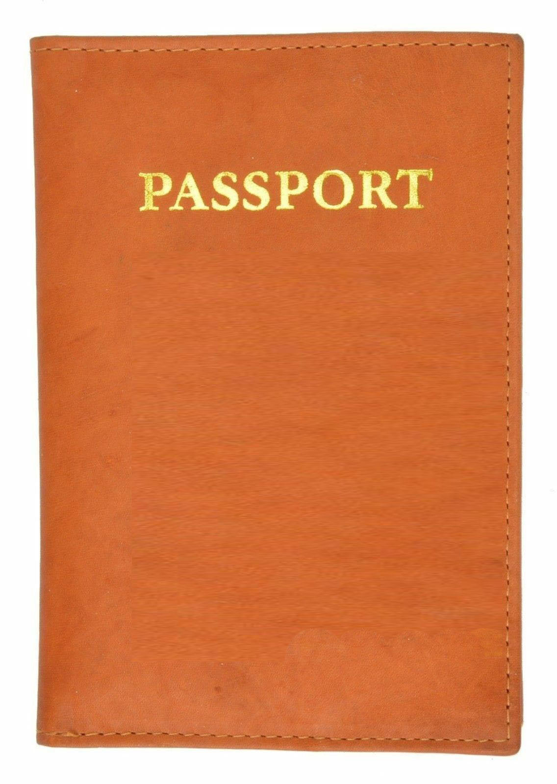 Genuine Leather Passport Cover Travel Document Holder ID Card Wallet